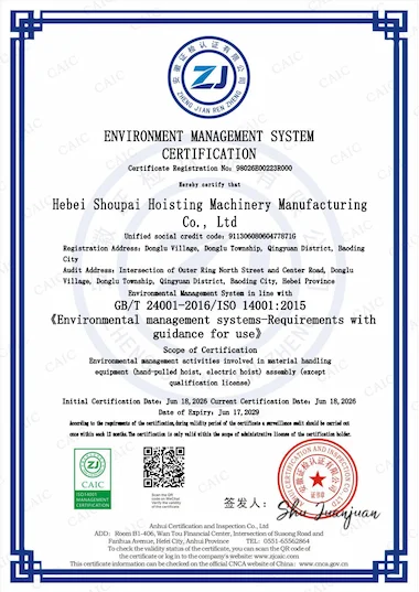 ISO 14001 Environment Management System Certification